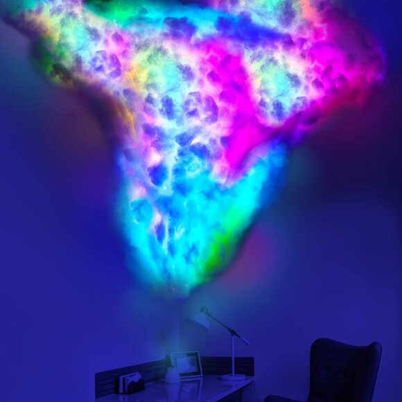3D Thundercloud LED Light Kit Cotton Cloud Music Sync Multicolor Changing Strip - Picture 1 of 6